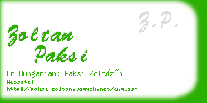 zoltan paksi business card